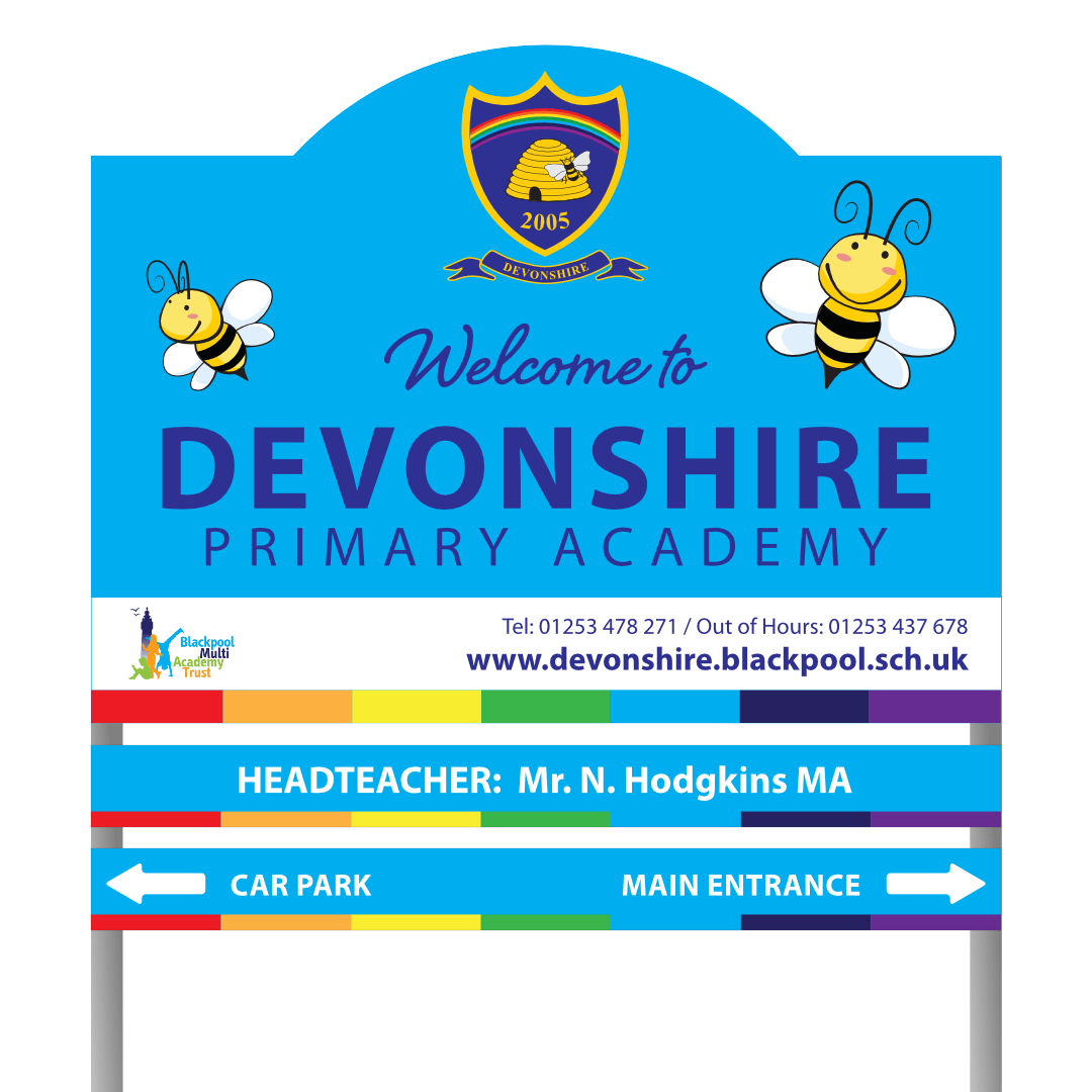 Exterior Signage For Devonshire Road School